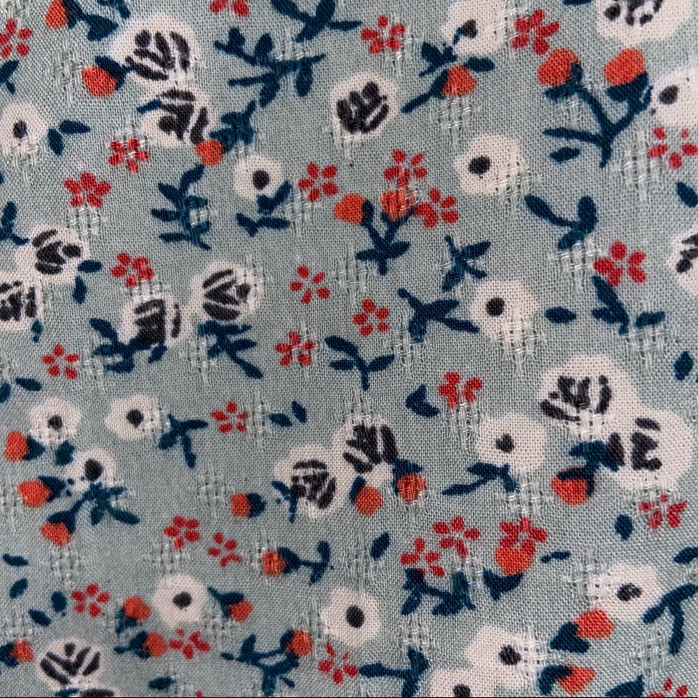 Universal Thread Green Floral Flounce Ruffle Tunic Top XL Sleeveless High Neck - Picture 3 of 12